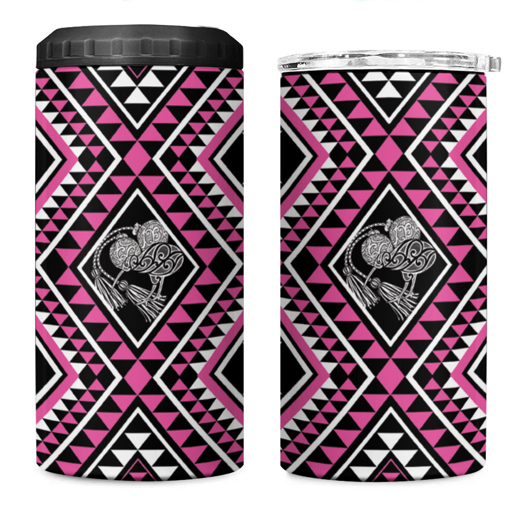 New Zealand Mawhero Taniko Motifs 4 in 1 Can Cooler Tumbler Maori Poi Dance Costume Inspired