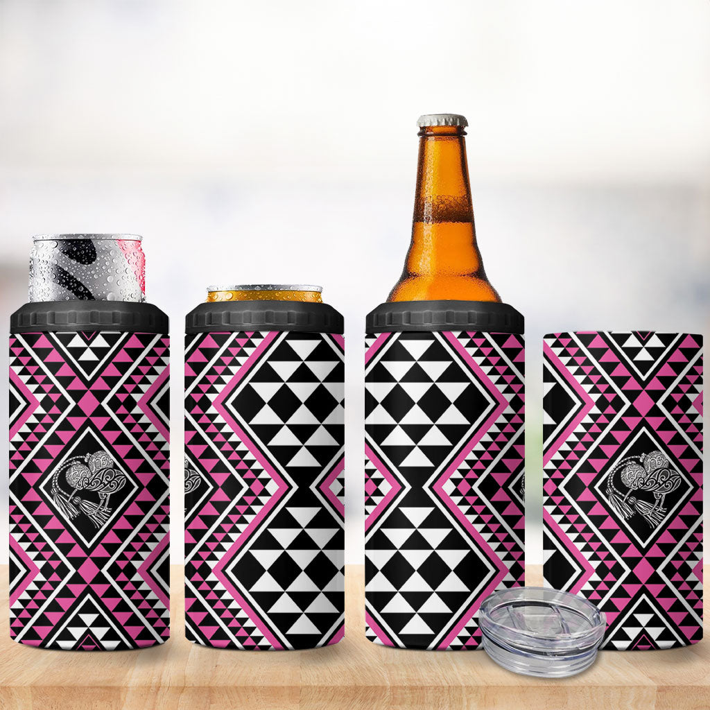 New Zealand Mawhero Taniko Motifs 4 in 1 Can Cooler Tumbler Maori Poi Dance Costume Inspired