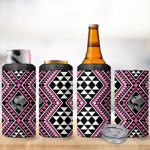 New Zealand Mawhero Taniko Motifs 4 in 1 Can Cooler Tumbler Maori Poi Dance Costume Inspired