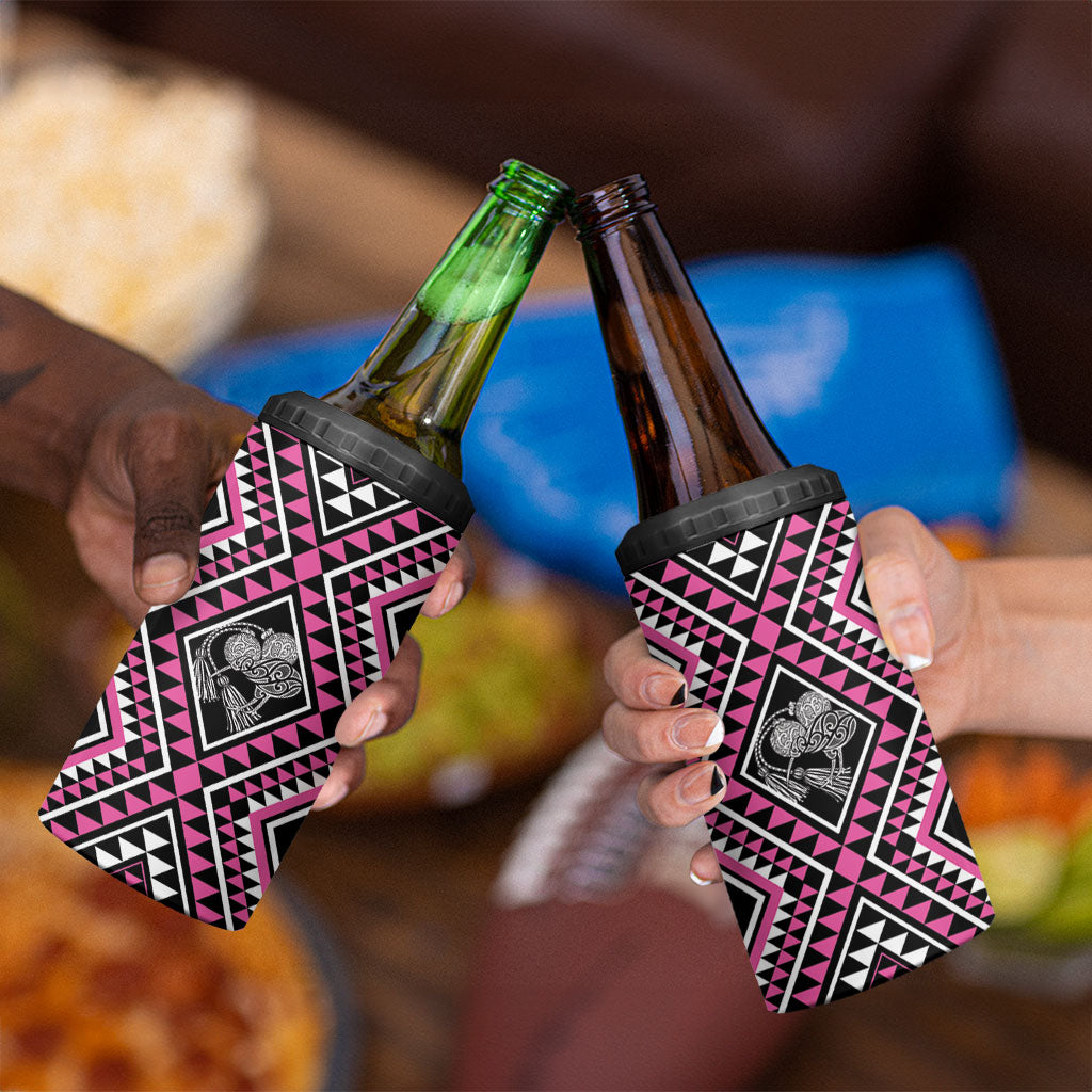 New Zealand Mawhero Taniko Motifs 4 in 1 Can Cooler Tumbler Maori Poi Dance Costume Inspired