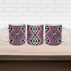 New Zealand Mawhero Taniko Motifs Ceramic Mug Maori Poi Dance Costume Inspired