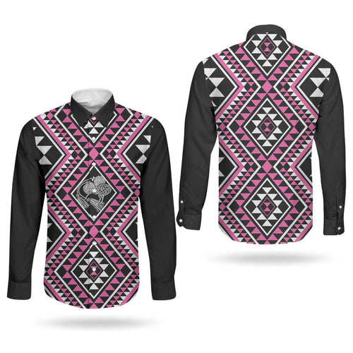 New Zealand Mawhero Taniko Motifs Couples Matching Mermaid Dress and Long Sleeve Button Shirt Maori Poi Dance Costume Inspired