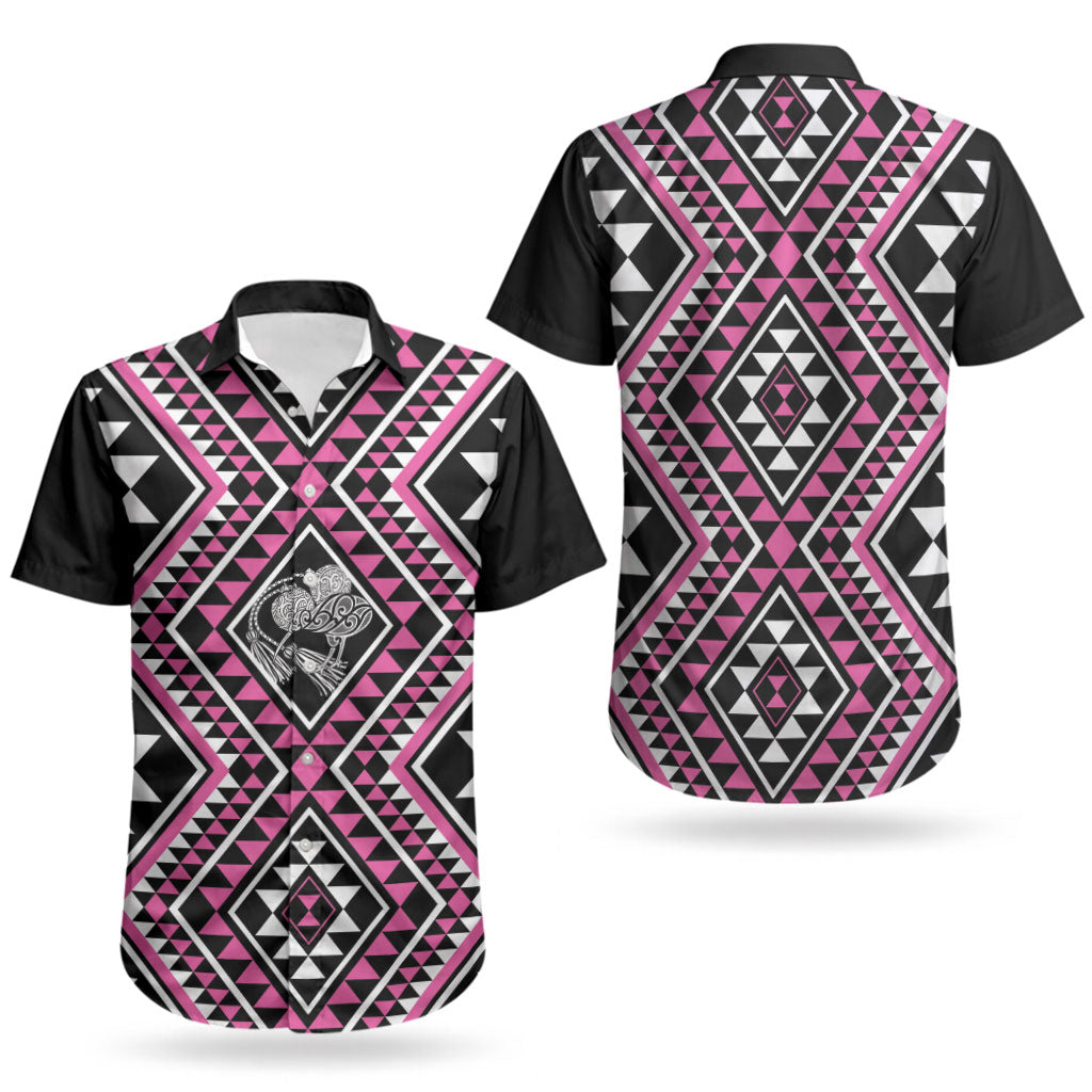 New Zealand Mawhero Taniko Motifs Couples Matching Off Shoulder Maxi Dress and Hawaiian Shirt Maori Poi Dance Costume Inspired