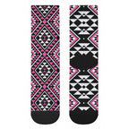 New Zealand Mawhero Taniko Motifs Crew Socks Maori Poi Dance Costume Inspired