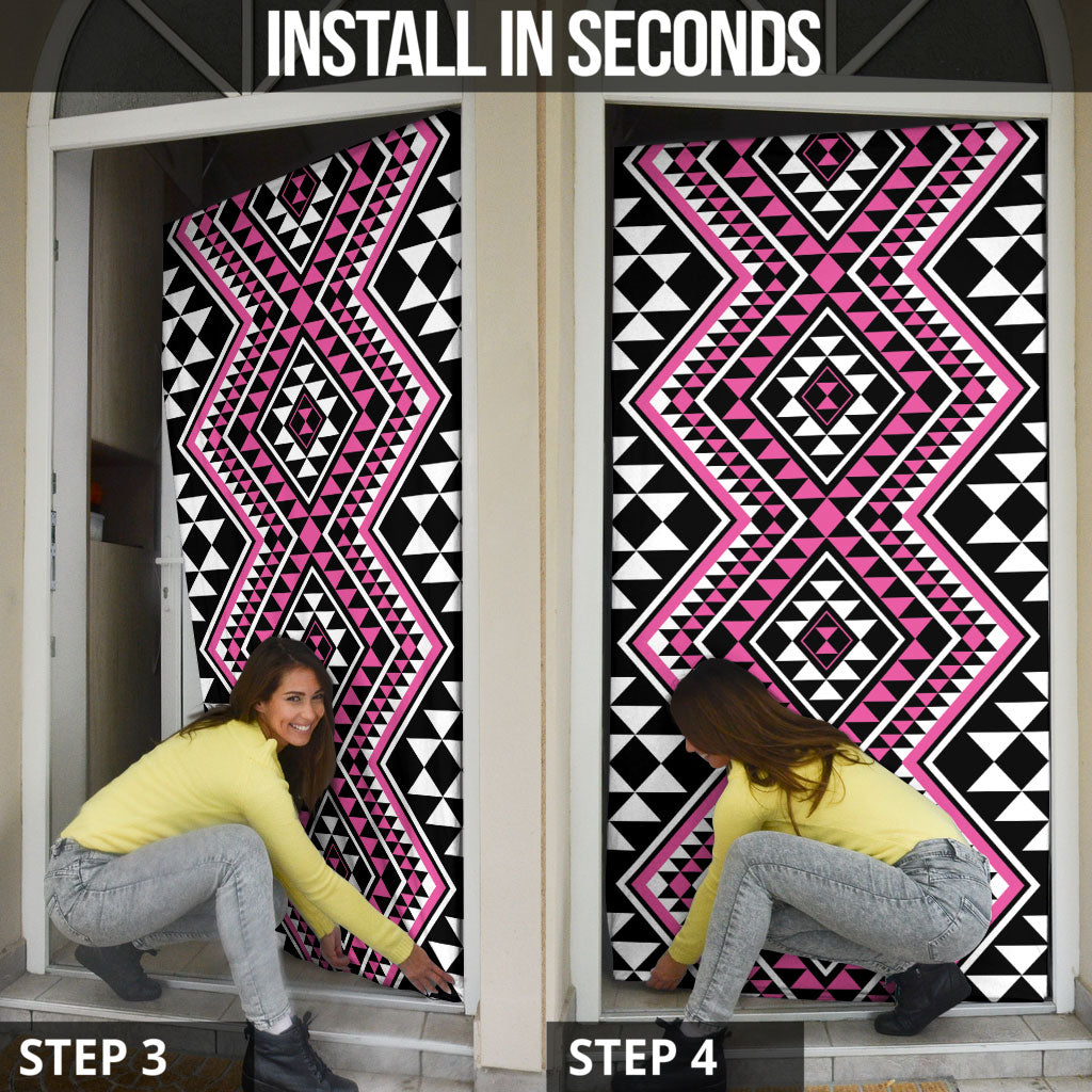 New Zealand Mawhero Taniko Motifs Door Cover Maori Poi Dance Costume Inspired