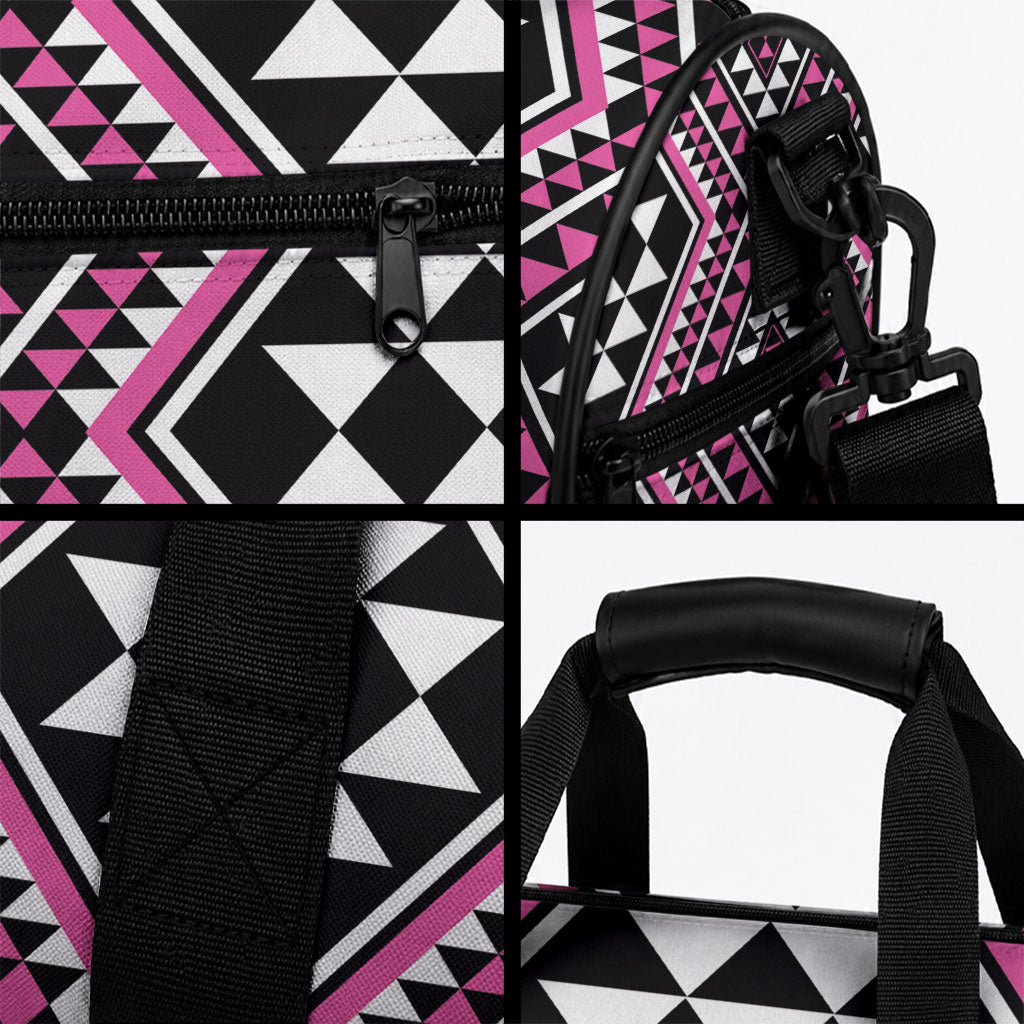 New Zealand Mawhero Taniko Motifs Duffle Bag Maori Poi Dance Costume Inspired