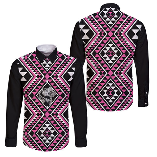 New Zealand Mawhero Taniko Motifs Family Matching Tank Maxi Dress and Hawaiian Shirt Maori Poi Dance Costume Inspired
