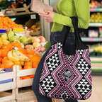 New Zealand Mawhero Taniko Motifs Grocery Bag Maori Poi Dance Costume Inspired