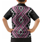 New Zealand Mawhero Taniko Motifs Hawaiian Shirt Maori Poi Dance Costume Inspired