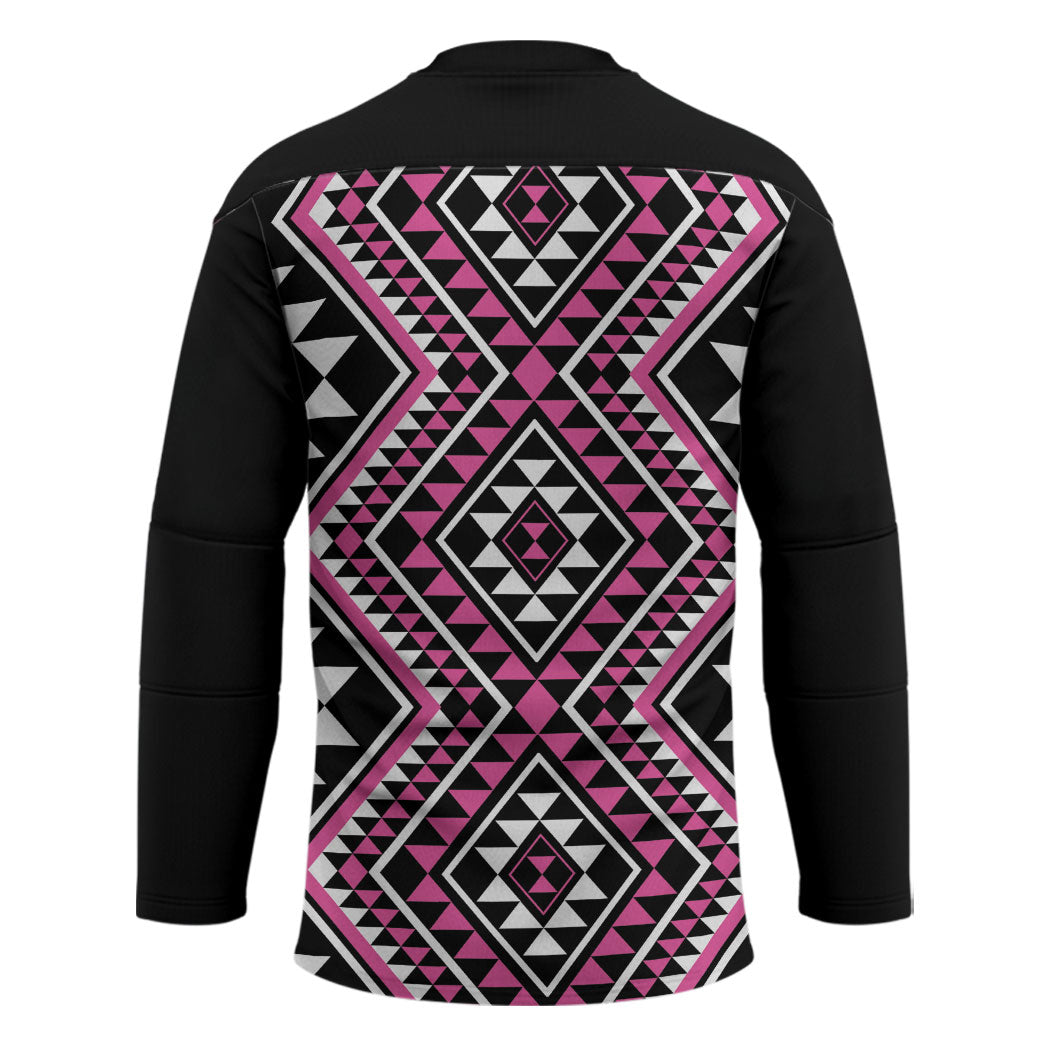New Zealand Mawhero Taniko Motifs Hockey Jersey Maori Poi Dance Costume Inspired