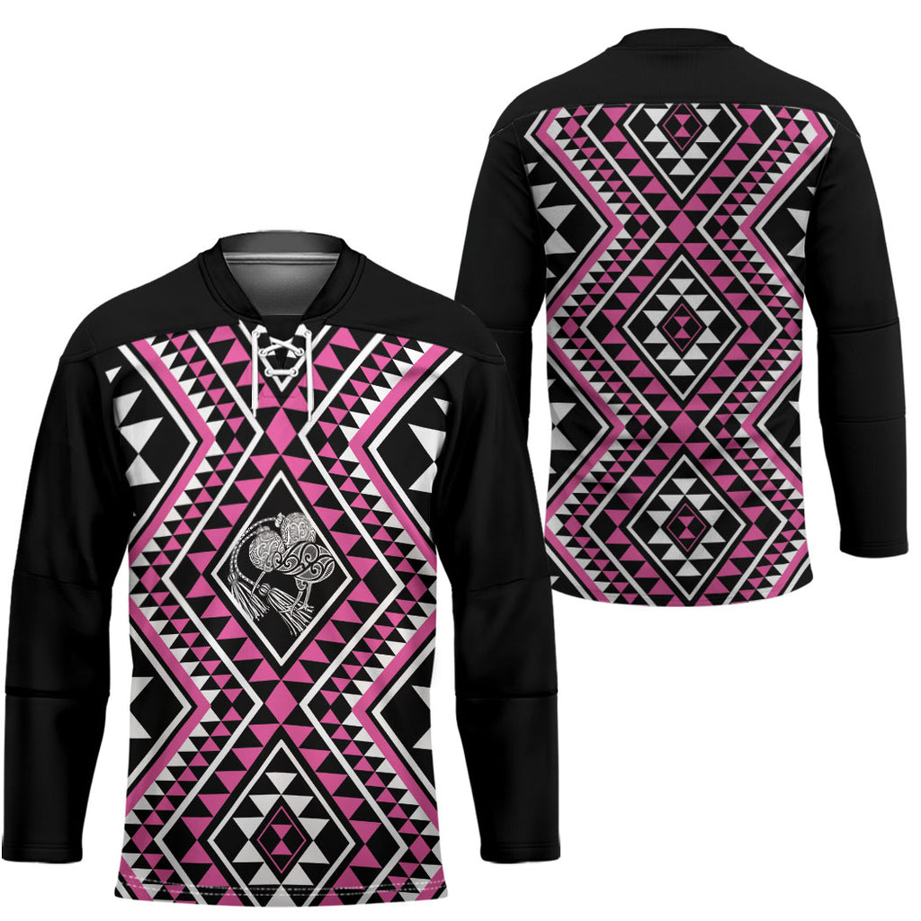 New Zealand Mawhero Taniko Motifs Hockey Jersey Maori Poi Dance Costume Inspired