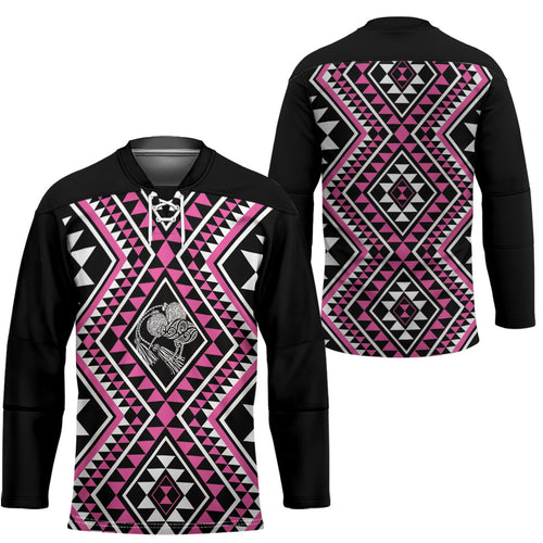 New Zealand Mawhero Taniko Motifs Hockey Jersey Maori Poi Dance Costume Inspired