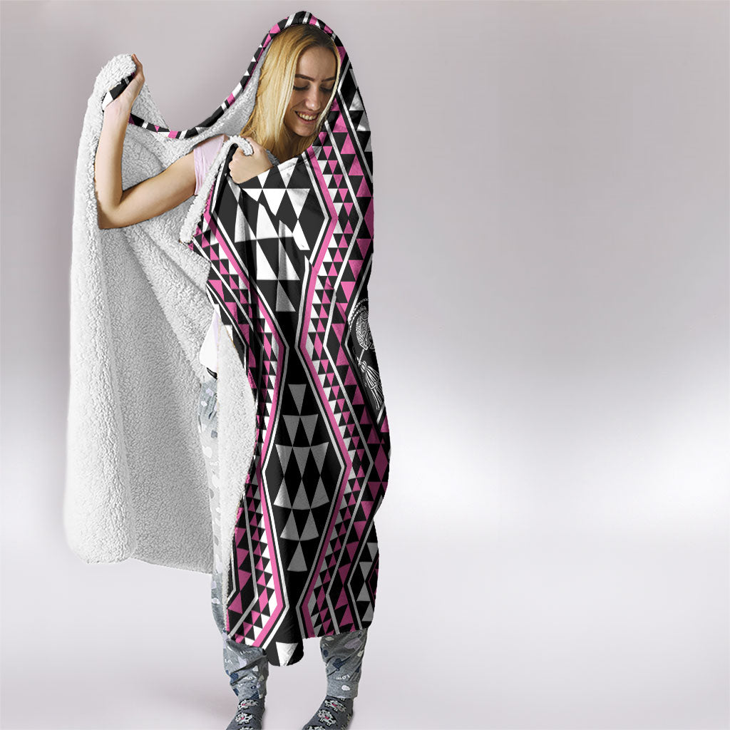 New Zealand Mawhero Taniko Motifs Hooded Blanket Maori Poi Dance Costume Inspired