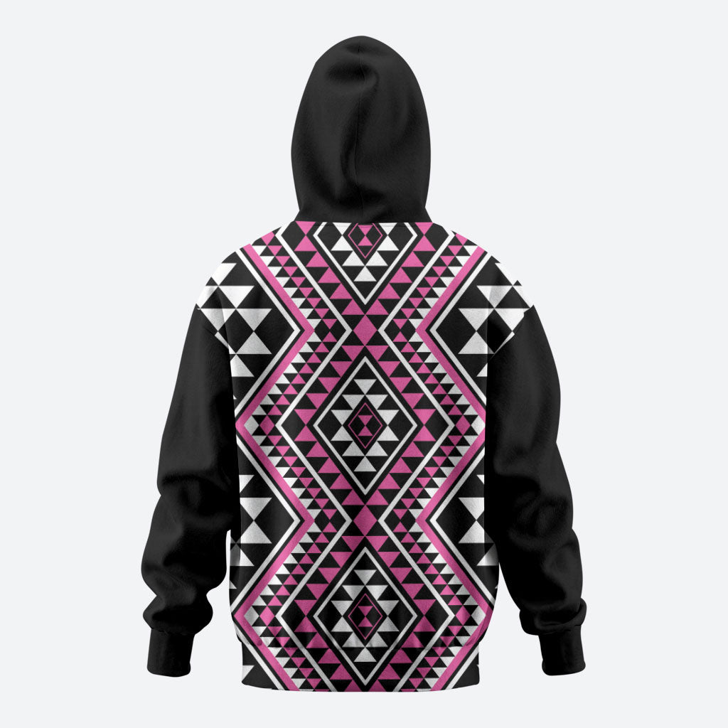 New Zealand Mawhero Taniko Motifs Hoodie Maori Poi Dance Costume Inspired