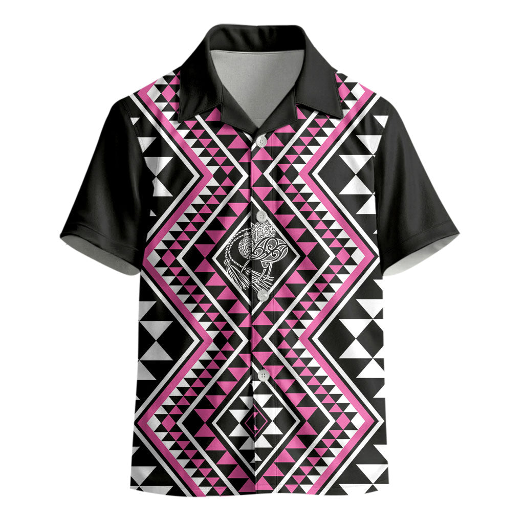 New Zealand Mawhero Taniko Motifs Kid Hawaiian Shirt Maori Poi Dance Costume Inspired