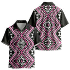 New Zealand Mawhero Taniko Motifs Kid Hawaiian Shirt Maori Poi Dance Costume Inspired