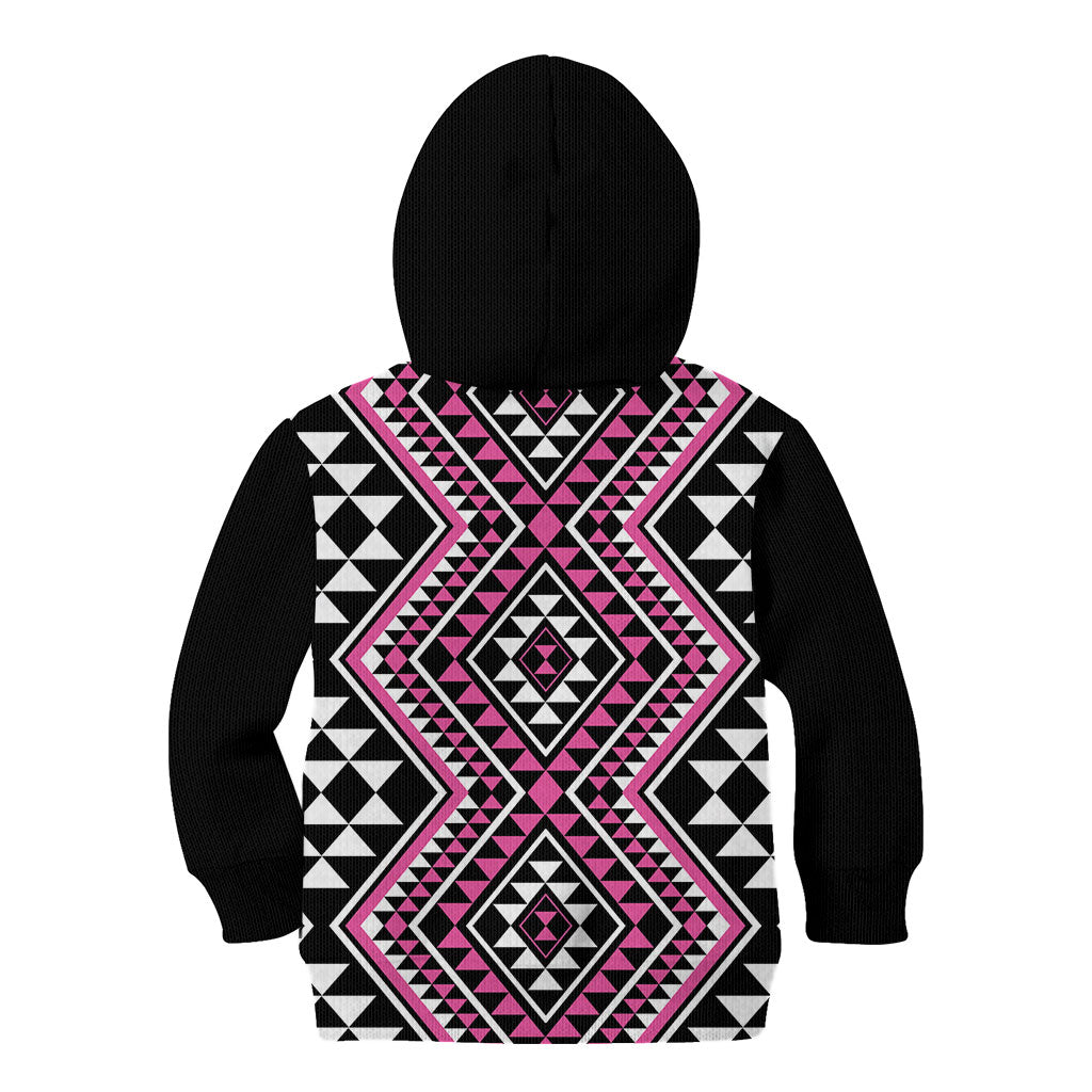 New Zealand Mawhero Taniko Motifs Kid Hoodie Maori Poi Dance Costume Inspired