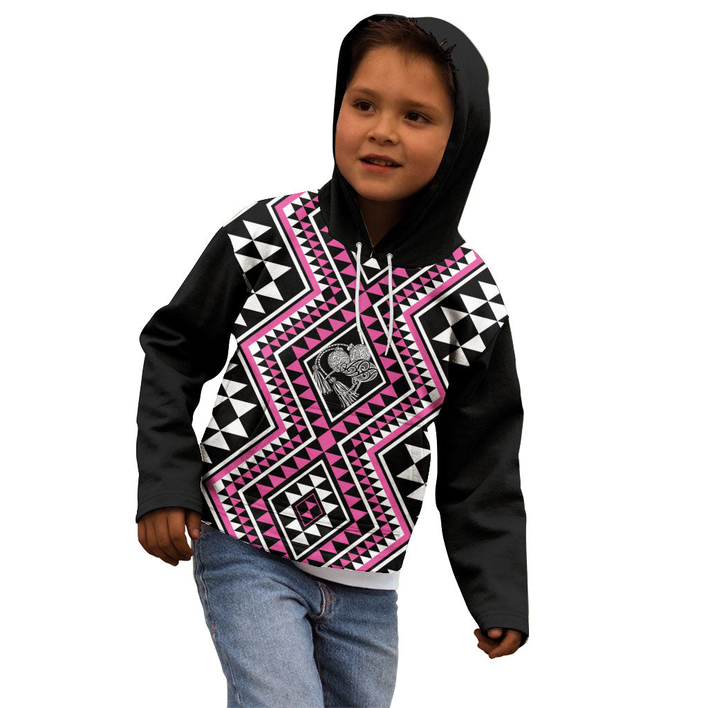 New Zealand Mawhero Taniko Motifs Kid Hoodie Maori Poi Dance Costume Inspired