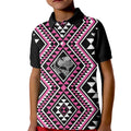 New Zealand Mawhero Taniko Motifs Kid Polo Shirt Maori Poi Dance Costume Inspired