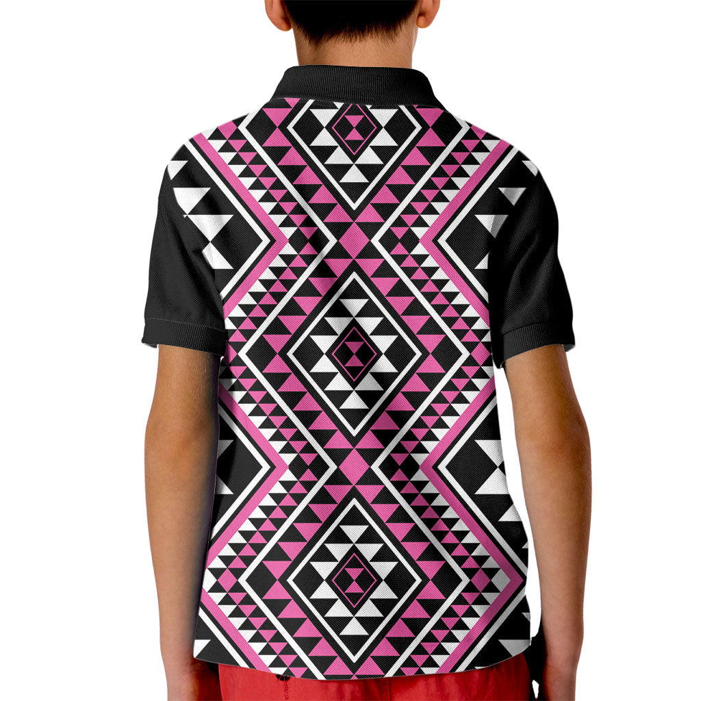 New Zealand Mawhero Taniko Motifs Kid Polo Shirt Maori Poi Dance Costume Inspired