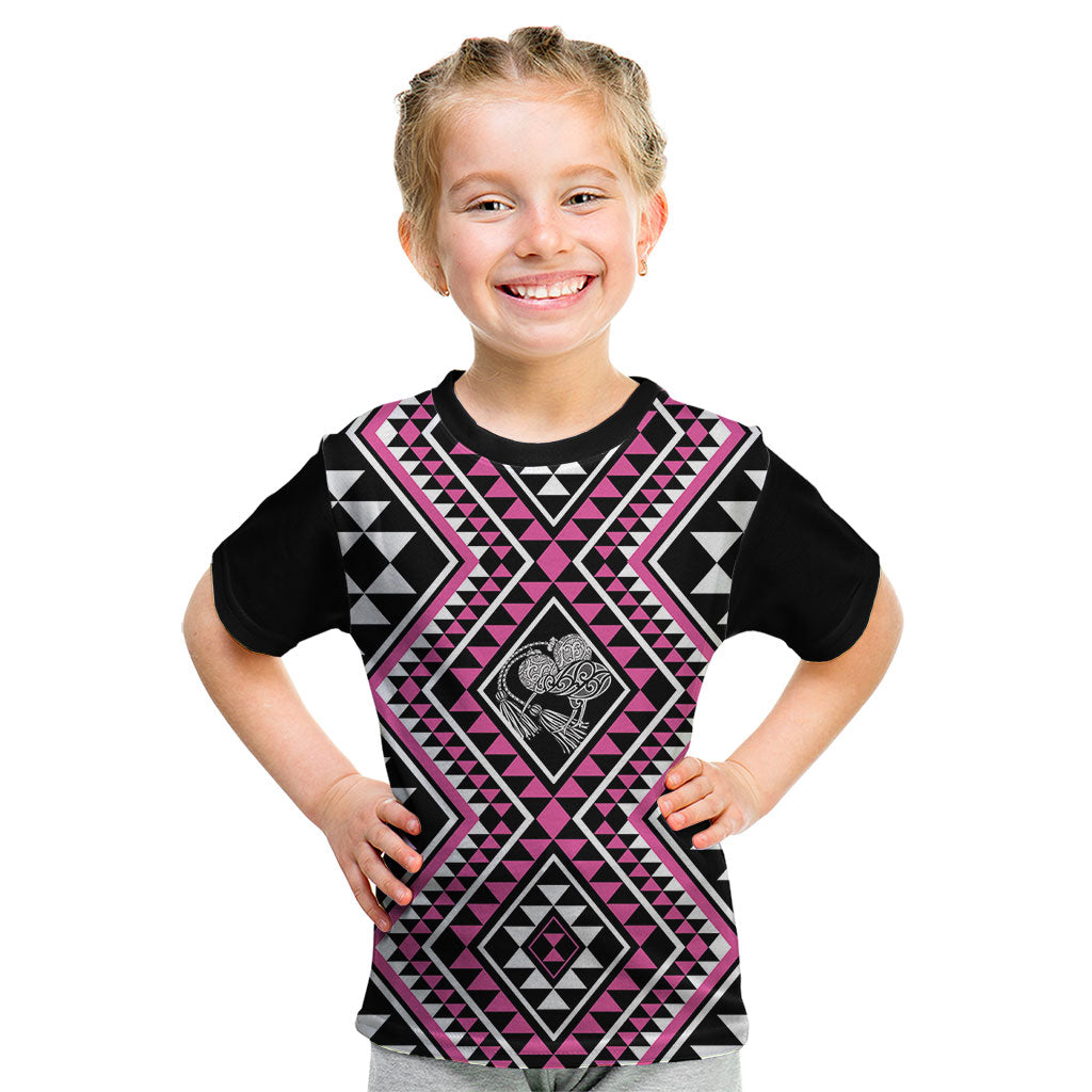 New Zealand Mawhero Taniko Motifs Kid T Shirt Maori Poi Dance Costume Inspired