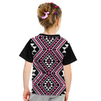 New Zealand Mawhero Taniko Motifs Kid T Shirt Maori Poi Dance Costume Inspired