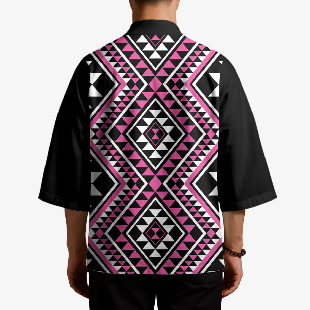 New Zealand Mawhero Taniko Motifs Kimono Maori Poi Dance Costume Inspired