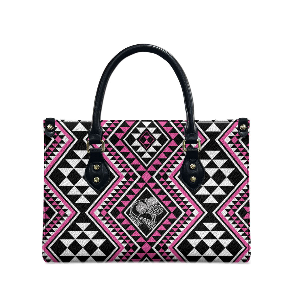 New Zealand Mawhero Taniko Motifs Leather Bag Maori Poi Dance Costume Inspired