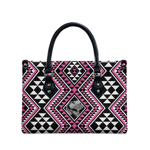 New Zealand Mawhero Taniko Motifs Leather Bag Maori Poi Dance Costume Inspired