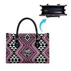 New Zealand Mawhero Taniko Motifs Leather Bag Maori Poi Dance Costume Inspired