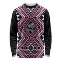 New Zealand Mawhero Taniko Motifs Long Sleeve Shirt Maori Poi Dance Costume Inspired