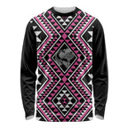 New Zealand Mawhero Taniko Motifs Long Sleeve Shirt Maori Poi Dance Costume Inspired