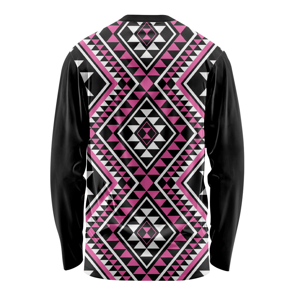 New Zealand Mawhero Taniko Motifs Long Sleeve Shirt Maori Poi Dance Costume Inspired