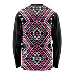 New Zealand Mawhero Taniko Motifs Long Sleeve Shirt Maori Poi Dance Costume Inspired