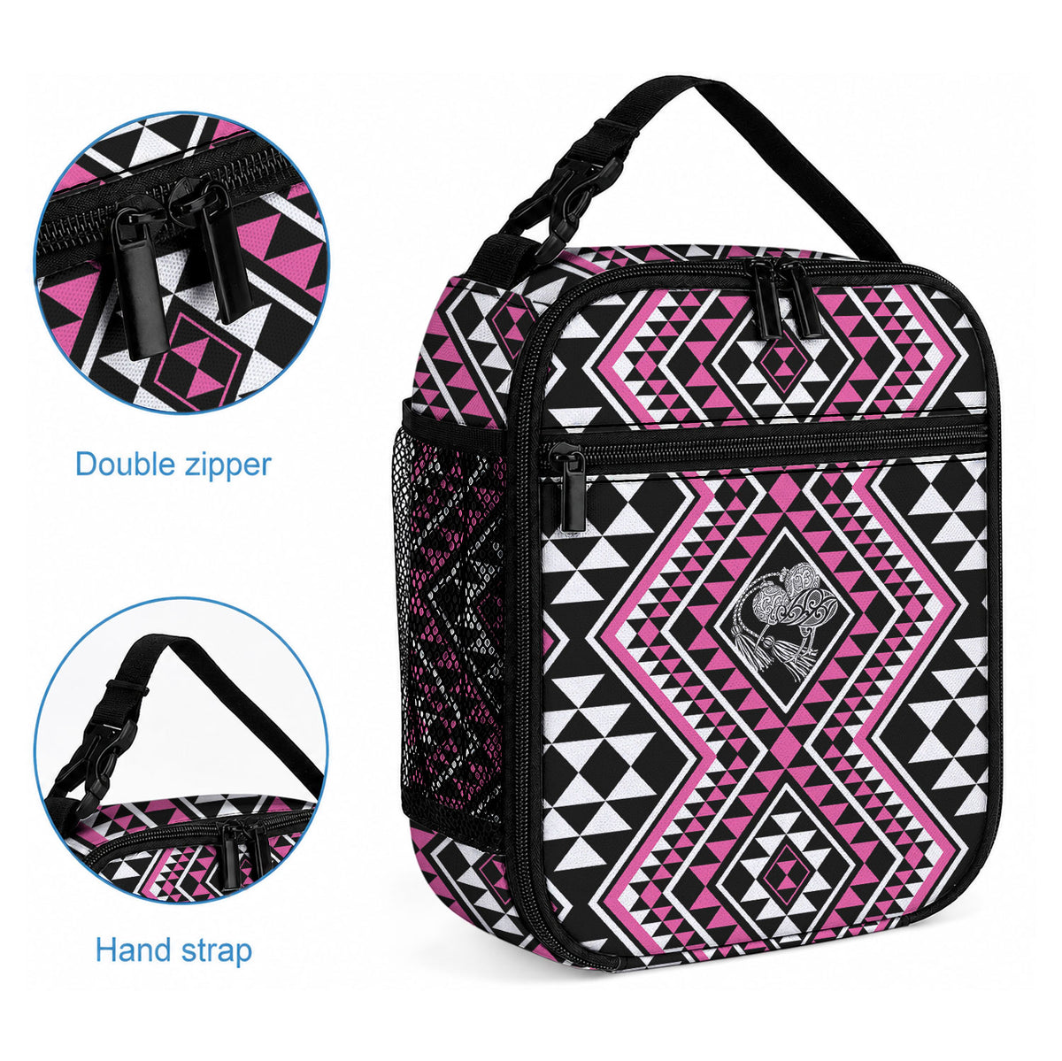 New Zealand Mawhero Taniko Motifs Lunch Bag Maori Poi Dance Costume Inspired