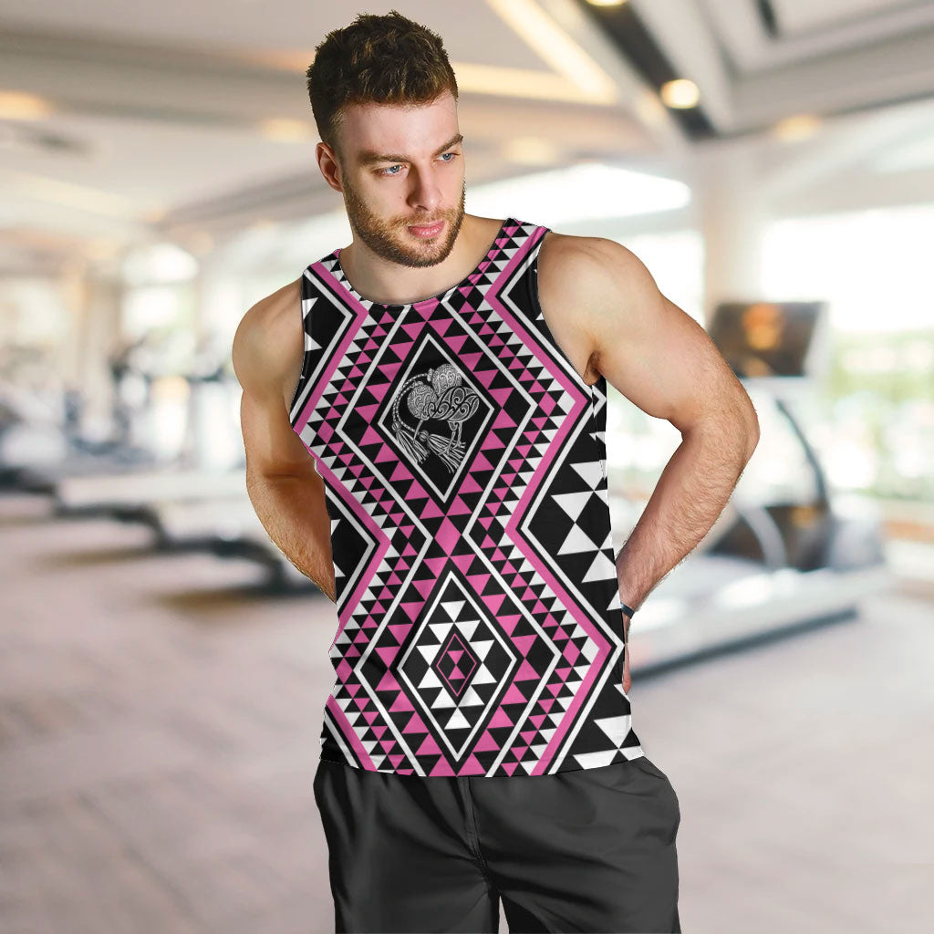 New Zealand Mawhero Taniko Motifs Men Tank Top Maori Poi Dance Costume Inspired