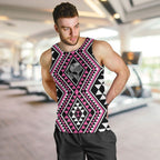 New Zealand Mawhero Taniko Motifs Men Tank Top Maori Poi Dance Costume Inspired