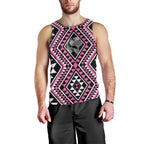 New Zealand Mawhero Taniko Motifs Men Tank Top Maori Poi Dance Costume Inspired