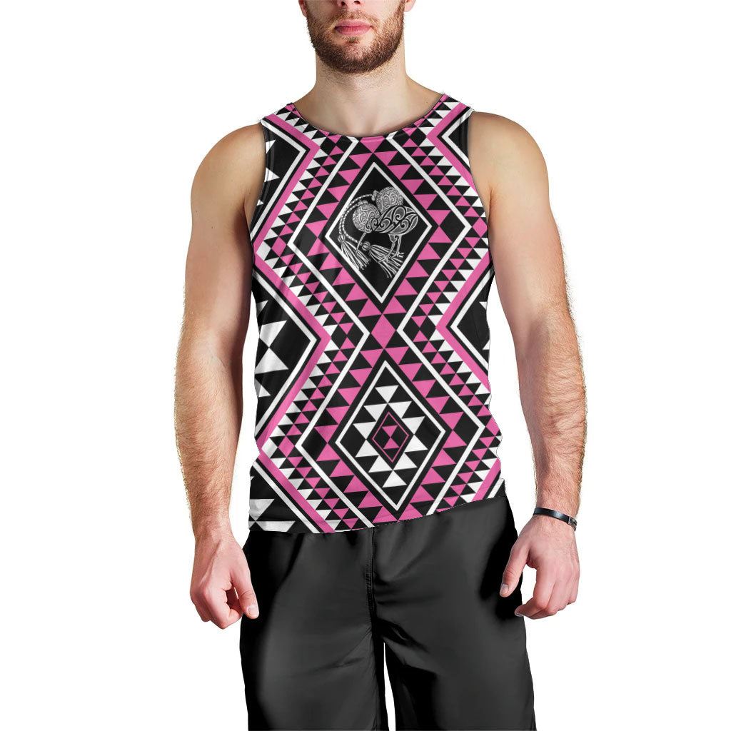 New Zealand Mawhero Taniko Motifs Men Tank Top Maori Poi Dance Costume Inspired