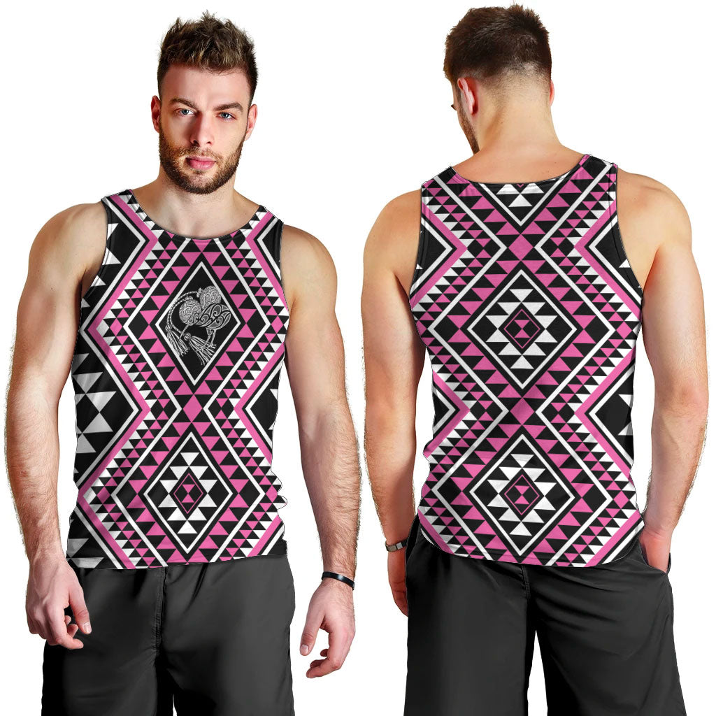 New Zealand Mawhero Taniko Motifs Men Tank Top Maori Poi Dance Costume Inspired
