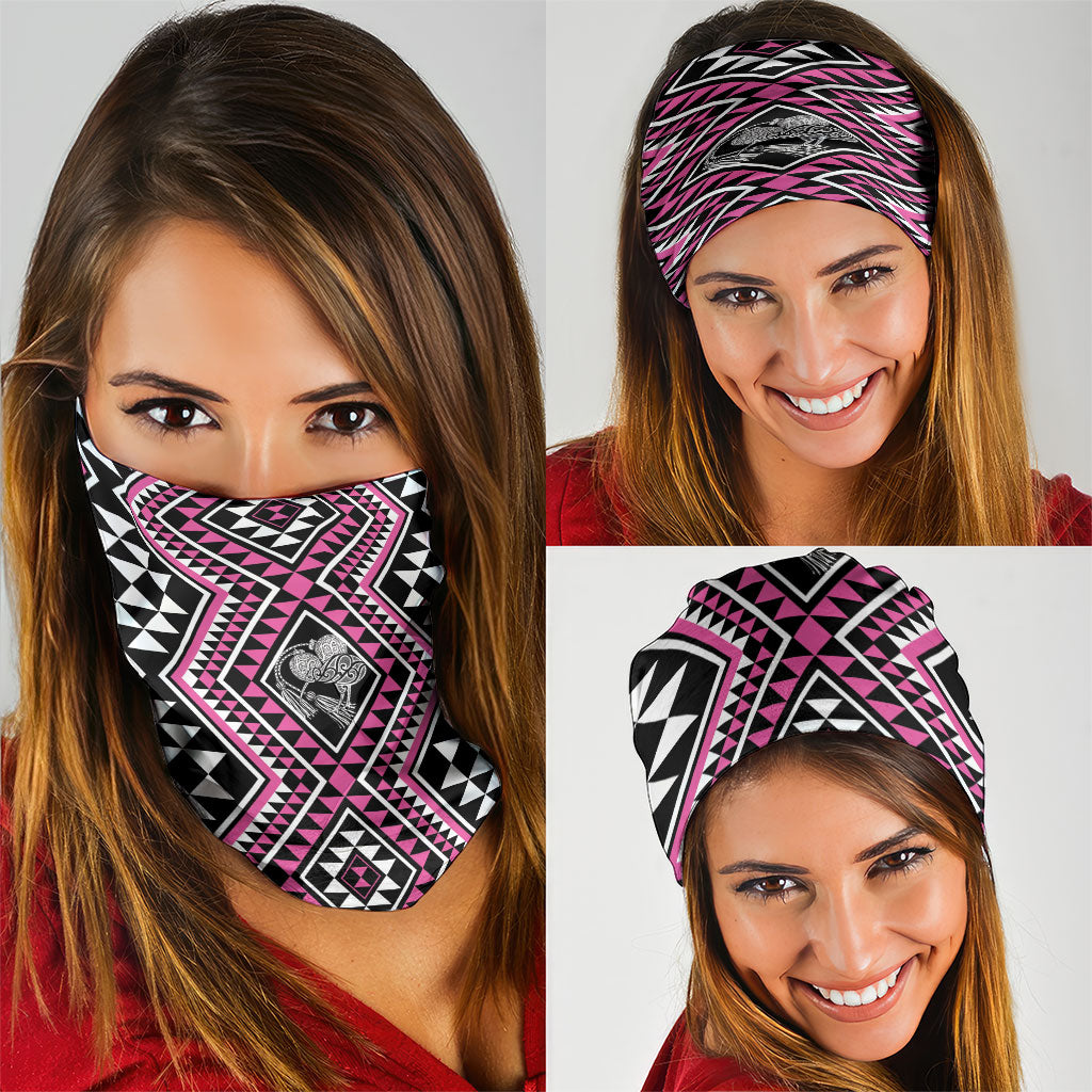 New Zealand Mawhero Taniko Motifs Neck Gaiter Maori Poi Dance Costume Inspired