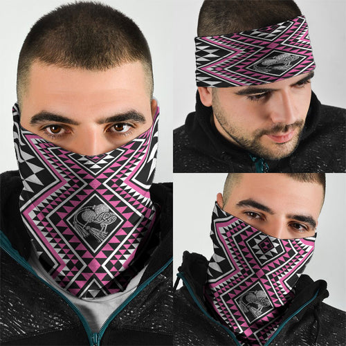 New Zealand Mawhero Taniko Motifs Neck Gaiter Maori Poi Dance Costume Inspired