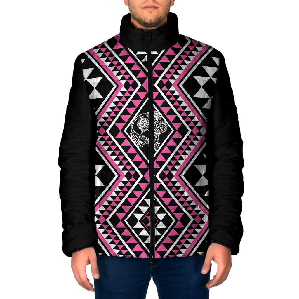 New Zealand Mawhero Taniko Motifs Padded Jacket Maori Poi Dance Costume Inspired