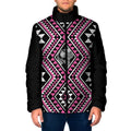 New Zealand Mawhero Taniko Motifs Padded Jacket Maori Poi Dance Costume Inspired