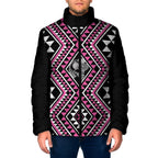 New Zealand Mawhero Taniko Motifs Padded Jacket Maori Poi Dance Costume Inspired
