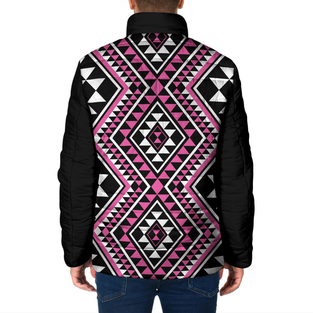 New Zealand Mawhero Taniko Motifs Padded Jacket Maori Poi Dance Costume Inspired