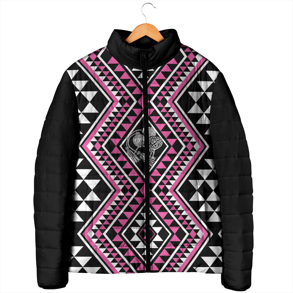 New Zealand Mawhero Taniko Motifs Padded Jacket Maori Poi Dance Costume Inspired