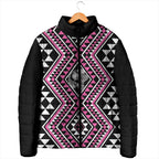 New Zealand Mawhero Taniko Motifs Padded Jacket Maori Poi Dance Costume Inspired