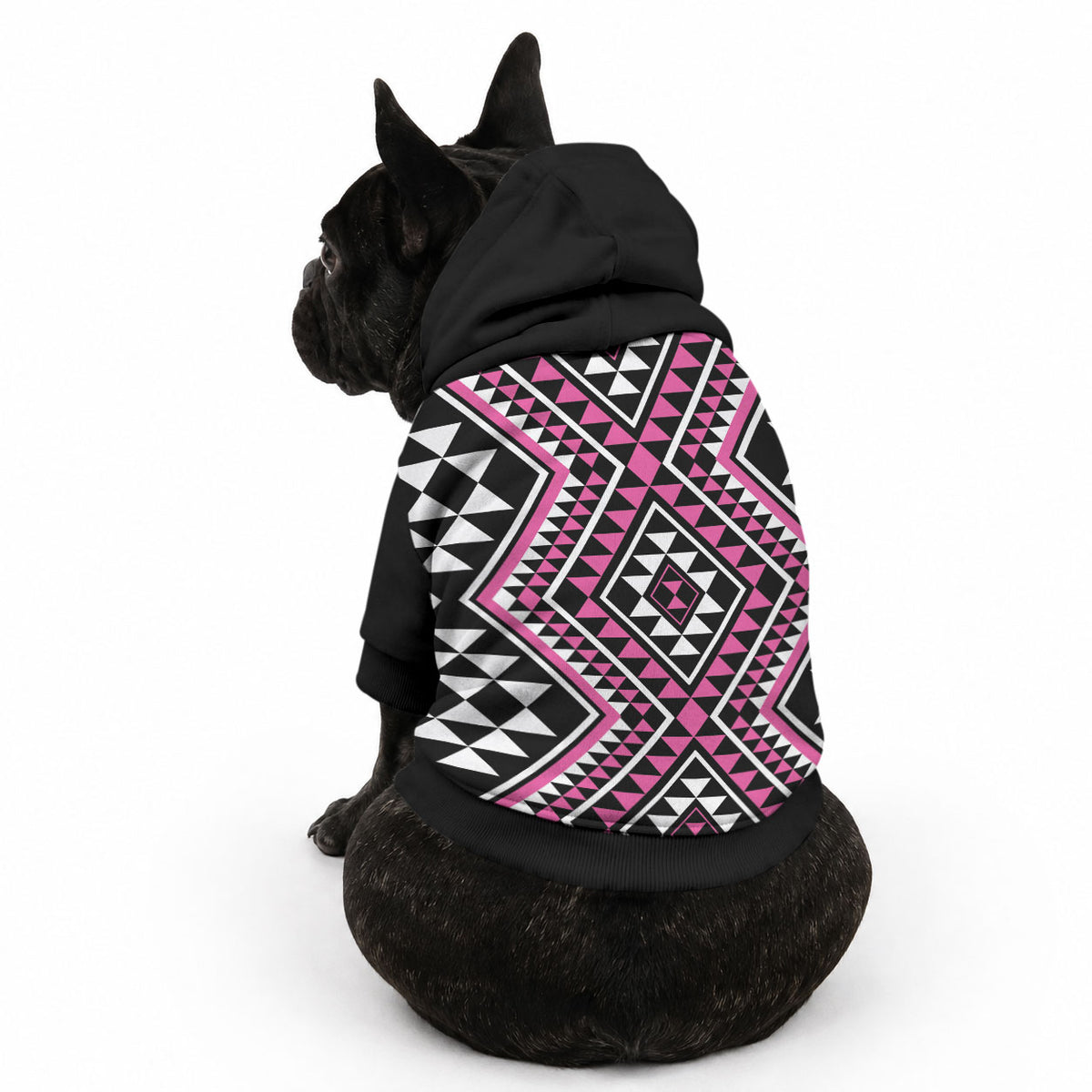 New Zealand Mawhero Taniko Motifs Pet Hoodie Maori Poi Dance Costume Inspired
