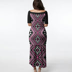 New Zealand Mawhero Taniko Motifs Puletasi Maori Poi Dance Costume Inspired